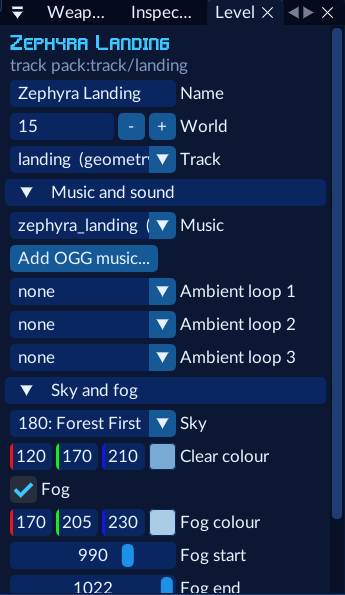 The Level window